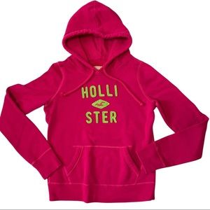 EUC Hollister pink pullover hoodie Small